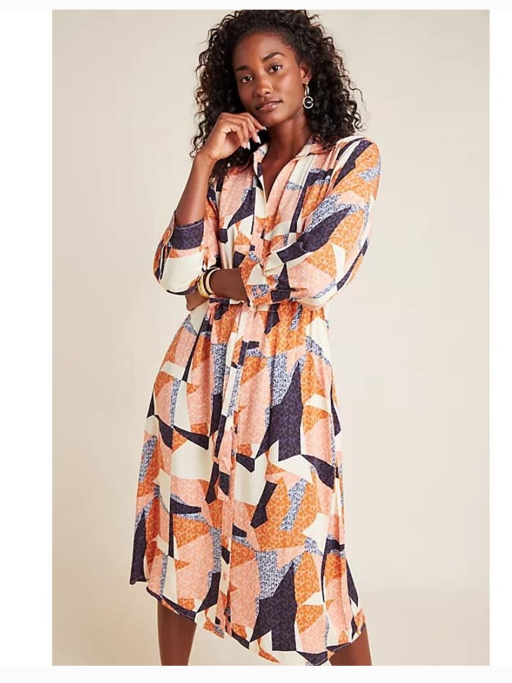 Corey Lynn Calter Multi Color Abstract Shirt Dress